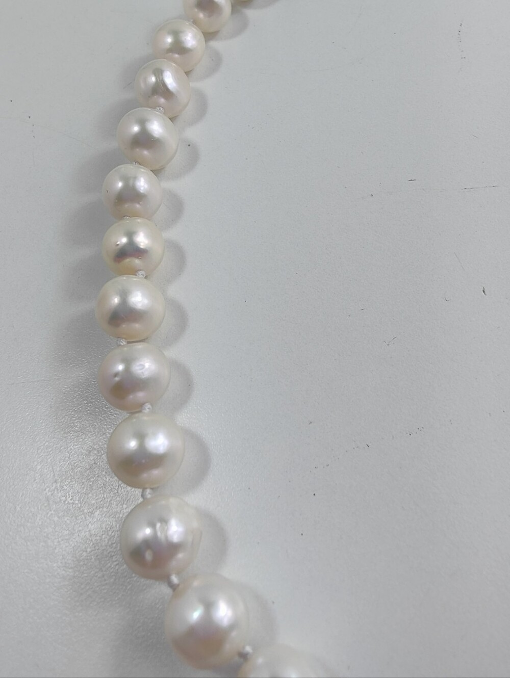 Freshwater Pearl Necklace 18" White Cream Baroque Pearl Strand Necklace - Picture 8 of 11
